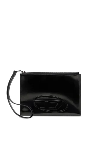 1DR pouch iii Pungă cu fermoar din piele oglindă