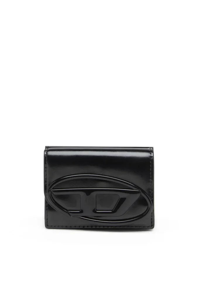1DR tri fold coin xs ii Portofel triplu pliabil din piele oglindită