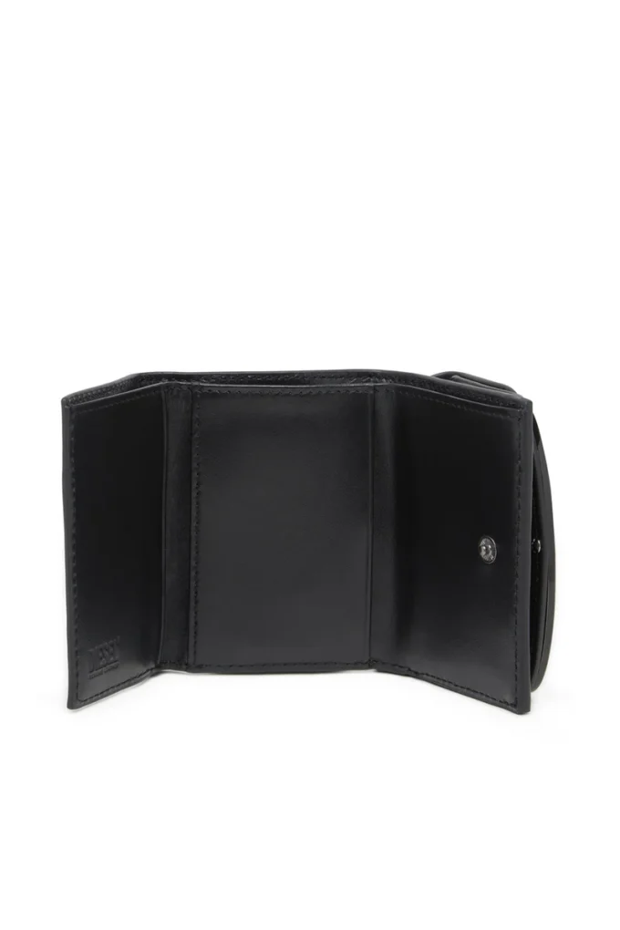1DR tri fold coin xs ii Portofel triplu pliabil din piele oglindită