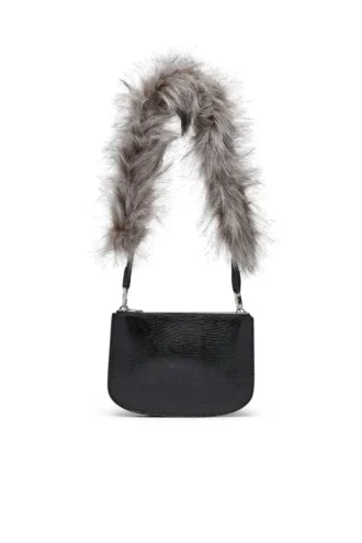 1dr twin Geantă de umăr 1DR Twin-Double-pouch din piele embosată