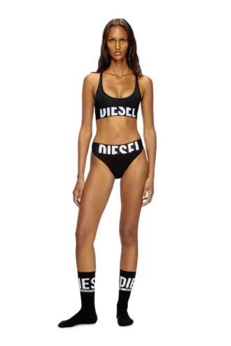 allison-d-pop Sutien sport din microfibră cu logo decupat