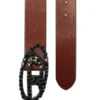 b-1dr 1DR Cureaua din piele pull-up de 4 cm cu cataramă cu bijuterie b-1dr 1DR Cureaua din piele pull-up de 4 cm cu cataramă cu bijuterie