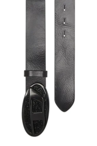 b-1dr 2.0 full rocks Curea din piele de 4 cm cu cataramă ovală D cu strasuri