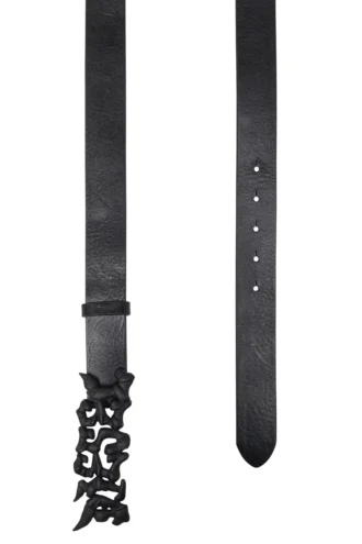 b-graffiti Curea din piele pull-up de 3,5 cm cu cataramă graffiti