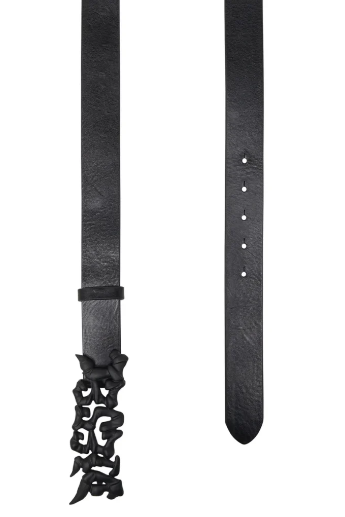 b-graffiti Curea din piele pull-up de 3,5 cm cu cataramă graffiti