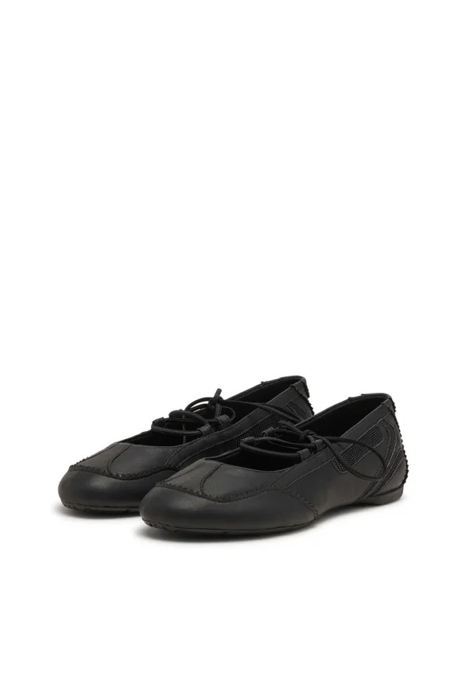 balerini cu șireturi d-mile Balerini cu șireturi D-Mile din piele și plasă