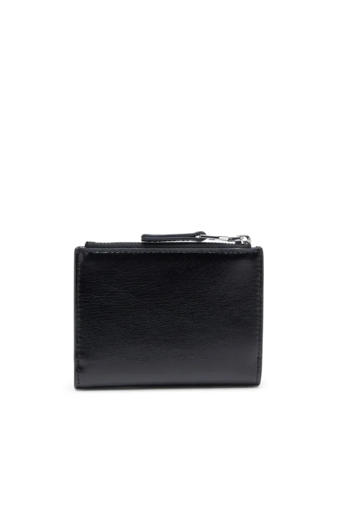 bi-fold zip ii Portofel din piele cu motiv lanț în relief