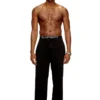 bradley-d-pop Pantaloni de casnică din bumbac terry cu logo pe talie bradley-d-pop Pantaloni de casnică din bumbac terry cu logo pe talie