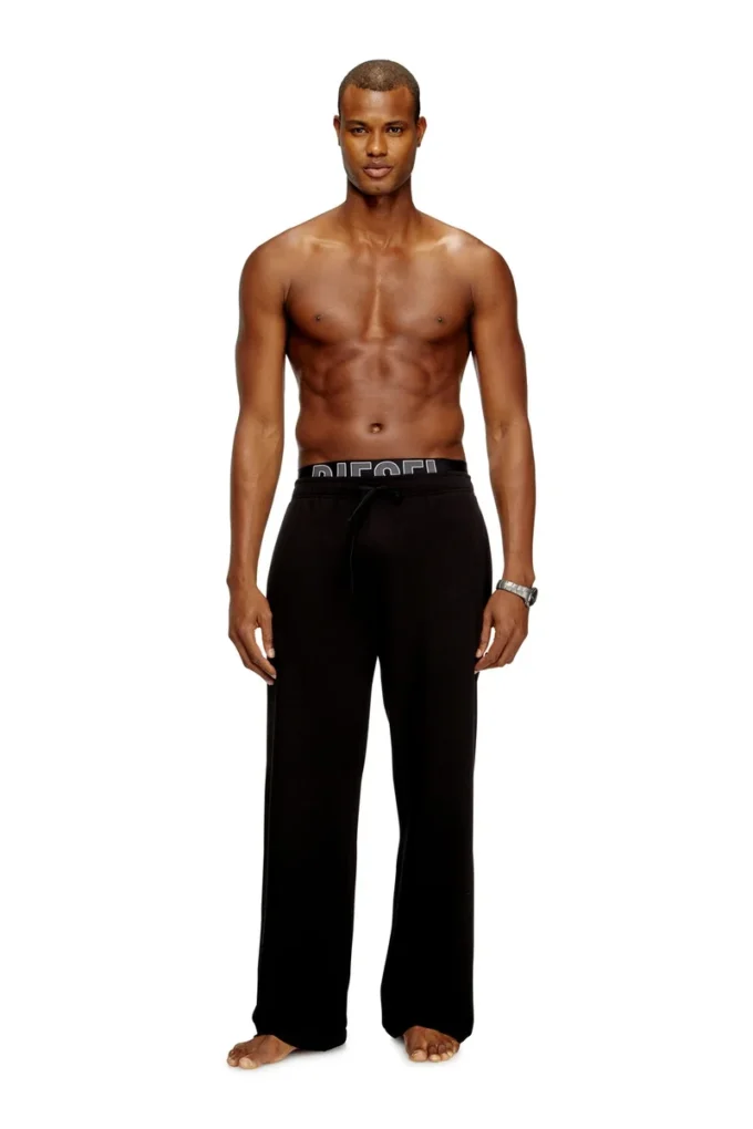 bradley-d-pop Pantaloni de casnică din bumbac terry cu logo pe talie bradley-d-pop Pantaloni de casnică din bumbac terry cu logo pe talie