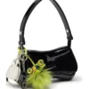 1DR dome charms Accessoriu pentru geantă din naplak lucios și șifonat