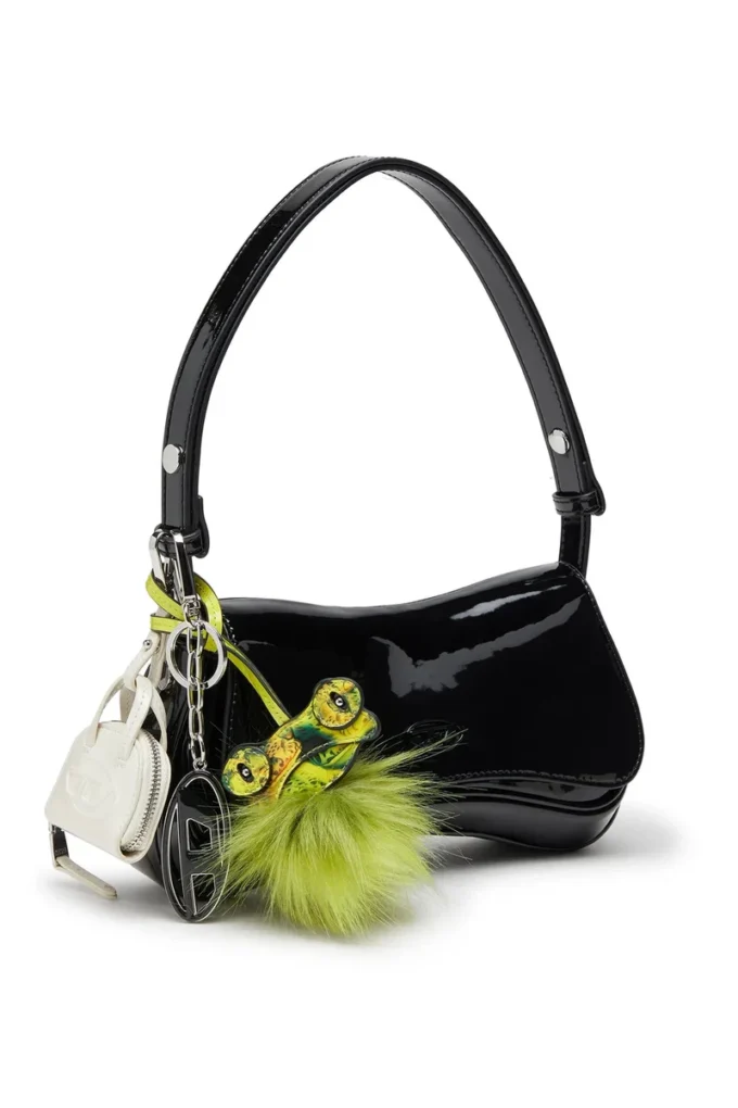 1DR dome charms Accessoriu pentru geantă din naplak lucios și șifonat