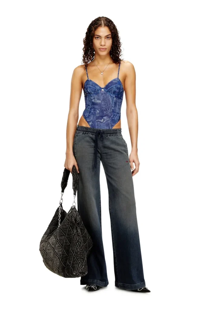 bridget-dnm Body din plasă cu efect denim