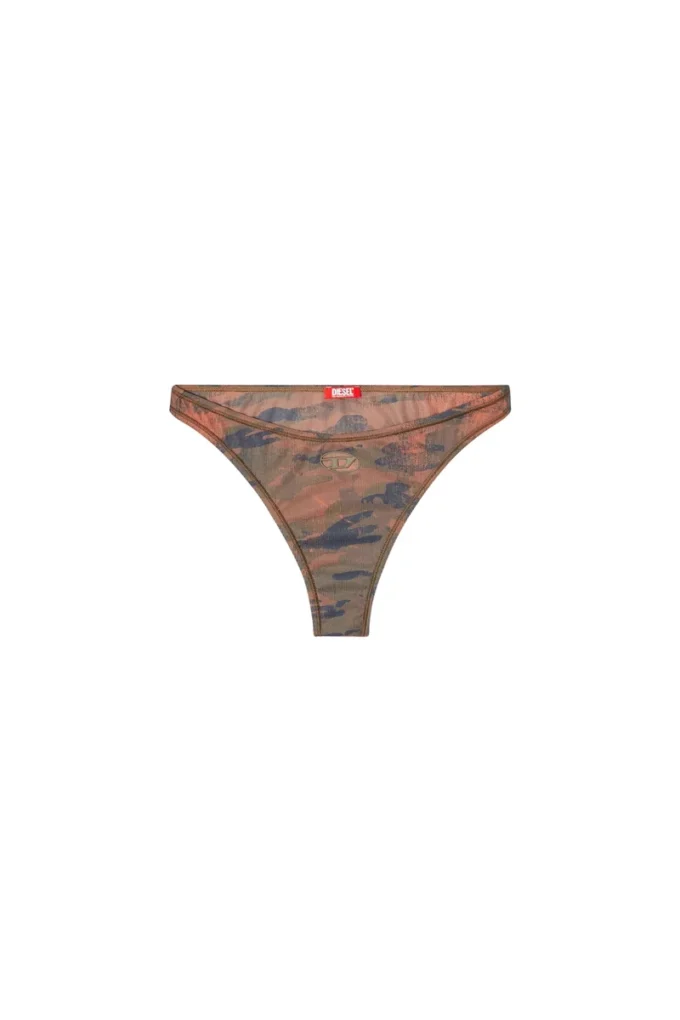 bunchy-utlt Slip de bikini camuflat cu logo decupat bunchy-utlt Slip de bikini camuflat cu logo decupat