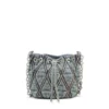 charm-d bucket s Geantă tip sac Charm-D S-Mini din denim matlasat cu model argyle