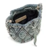 charm-d bucket s Geantă tip sac Charm-D S-Mini din denim matlasat cu model argyle