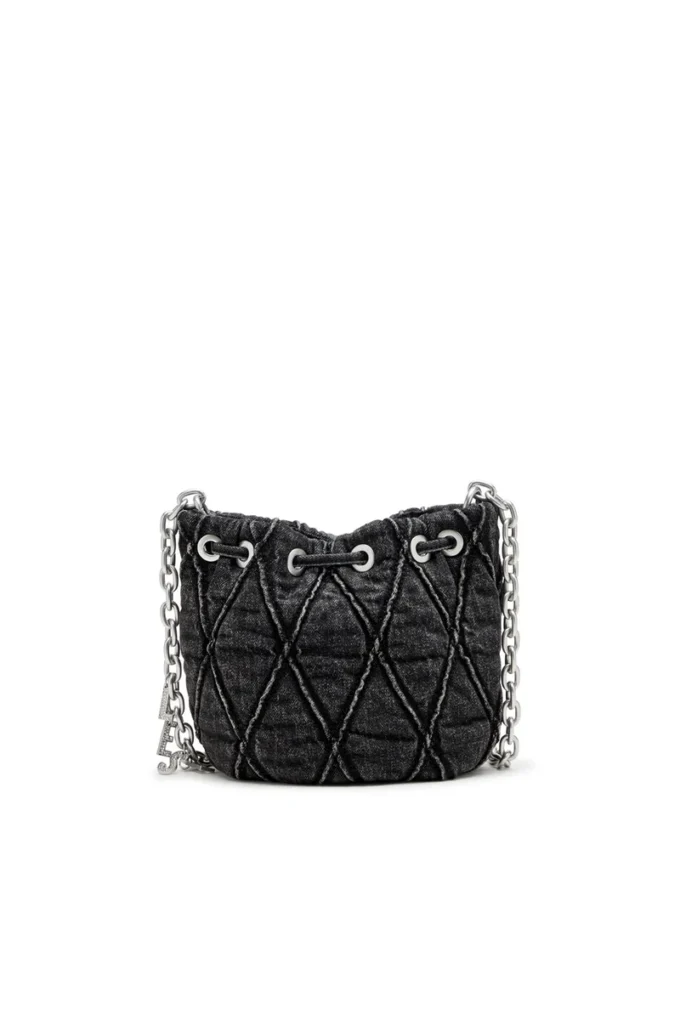 charm-d bucket s Geantă tip sac Charm-D S-Mini din denim matlasat tratat