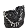 charm-d bucket s Geantă tip sac Charm-D S-Mini din denim matlasat tratat