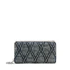 Charm-D continental zip l Portofel cu fermoar din denim matlasat Argyle Charm-D continental zip l Portofel cu fermoar din denim matlasat Argyle
