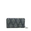 Charm-D continental zip l Portofel cu fermoar din denim matlasat Argyle Charm-D continental zip l Portofel cu fermoar din denim matlasat Argyle