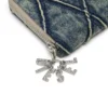 Charm-D continental zip l Portofel cu fermoar din denim matlasat Argyle Charm-D continental zip l Portofel cu fermoar din denim matlasat Argyle
