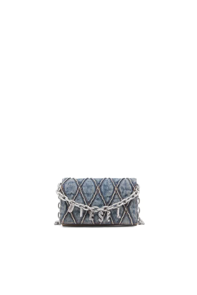 Charm-D curea pentru portofel Portofel din denim matlasat cu model argyle