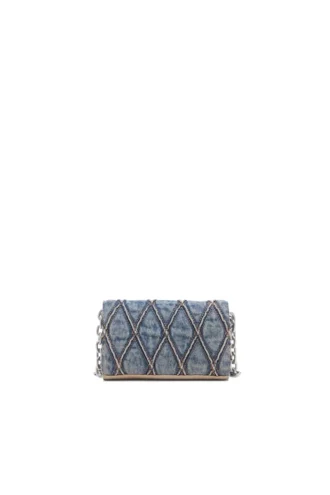 Charm-D curea pentru portofel Portofel din denim matlasat cu model argyle