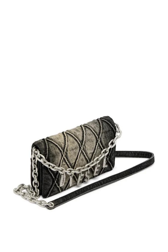Charm-D curea pentru portofel Portofel din denim matlasat cu model argyle