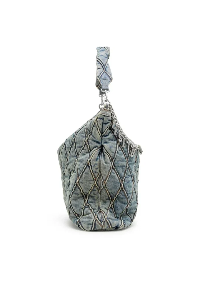 charm-d hobo Geantă Charm-D-Large din denim matlasat cu model argyle