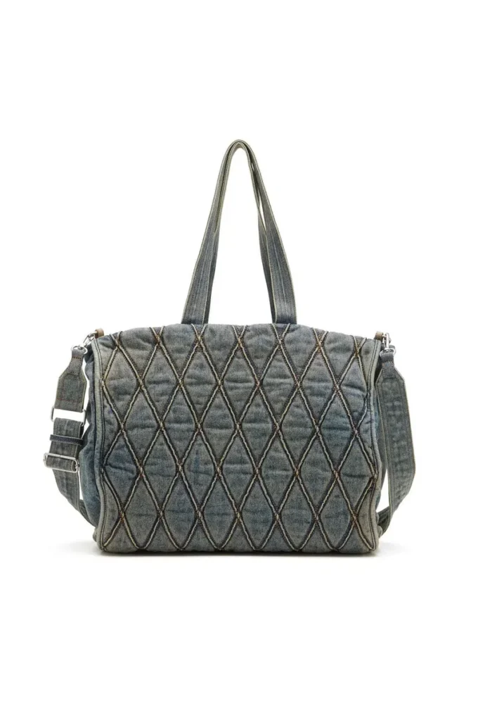 charm-d shopper Geantă Charm-D-Tote din denim matlasat Argyle charm-d shopper Geantă Charm-D-Tote din denim matlasat Argyle