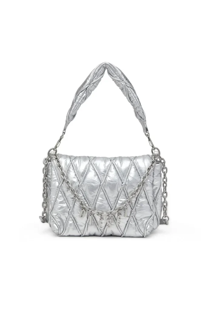 charm-d shoulder m Geantă de umăr Charm-D M din nailon metalizat matlasat charm-d shoulder m Geantă de umăr Charm-D M din nailon metalizat matlasat