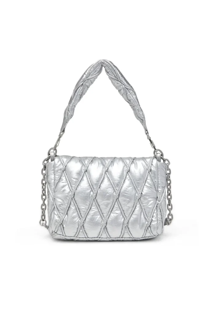 charm-d shoulder m Geantă de umăr Charm-D M din nailon metalizat matlasat charm-d shoulder m Geantă de umăr Charm-D M din nailon metalizat matlasat