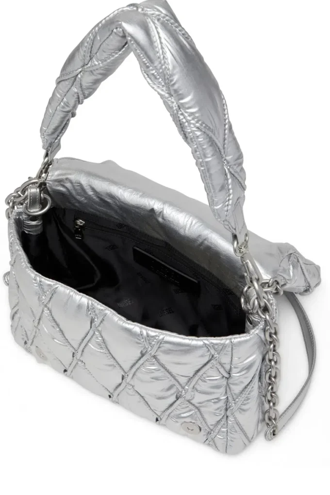 charm-d shoulder m Geantă de umăr Charm-D M din nailon metalizat matlasat charm-d shoulder m Geantă de umăr Charm-D M din nailon metalizat matlasat
