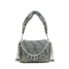 charm-d shoulder s Geantă de mână Charm-D S-Small din denim matlasat