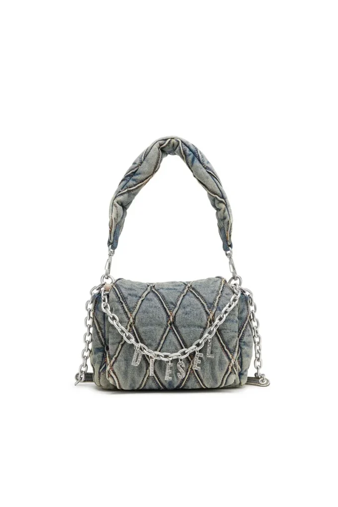 charm-d shoulder s Geantă de mână Charm-D S-Small din denim matlasat