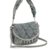 charm-d shoulder s Geantă de mână Charm-D S-Small din denim matlasat