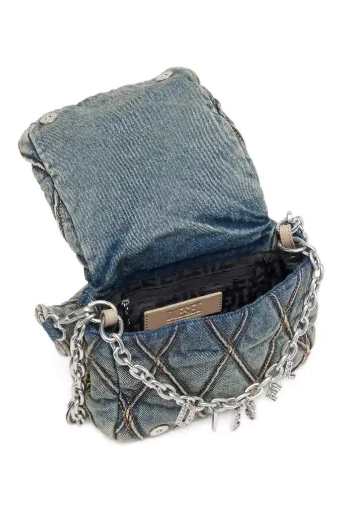 charm-d shoulder s Geantă de mână Charm-D S-Small din denim matlasat