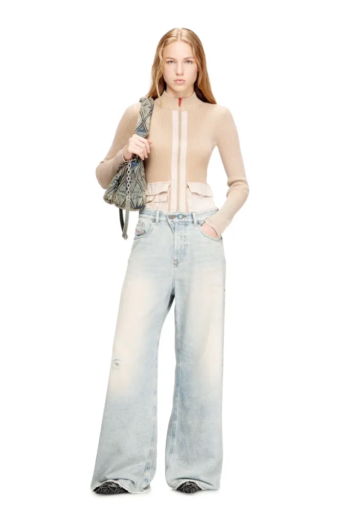 charm-d shoulder s Geantă de mână Charm-D S-Small din denim matlasat