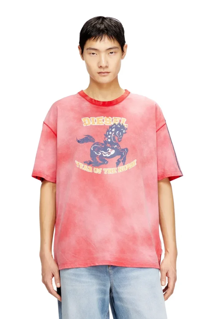 cl-t-boxt-horse Tricou din bumbac cu imprimeu grafic cu cal cl-t-boxt-horse Tricou din bumbac cu imprimeu grafic cu cal