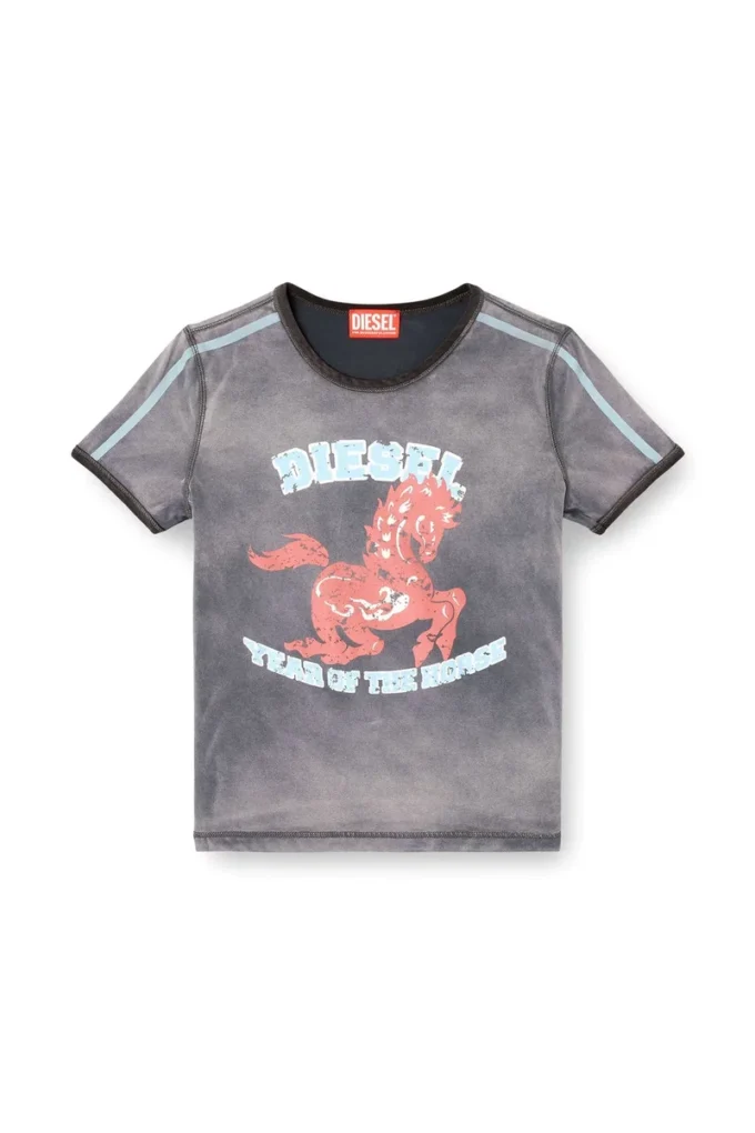 cl-t-uncutie-horse Tricou din bumbac elastic cu imprimeu grafic cu cal cl-t-uncutie-horse Tricou din bumbac elastic cu imprimeu grafic cu cal