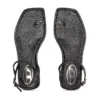 d-amber infra 0 D-AMBER – Sandale din piele cu logo metalic