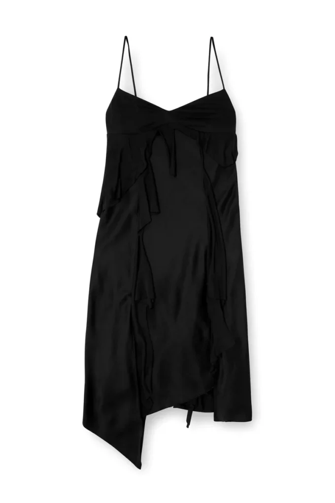 d-ancer Rochie din satin cu volane tăiate brut d-ancer Rochie din satin cu volane tăiate brut