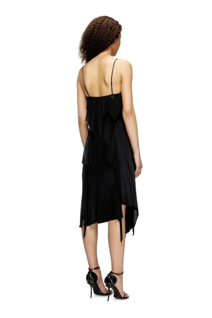 d-ancer Rochie din satin cu volane tăiate brut d-ancer Rochie din satin cu volane tăiate brut