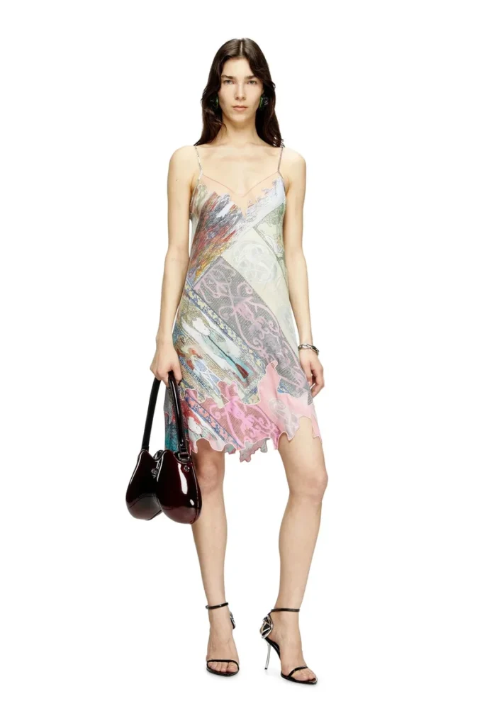 d-aria Rochie slip din viscoză cu imprimeu heraldic d-aria Rochie slip din viscoză cu imprimeu heraldic