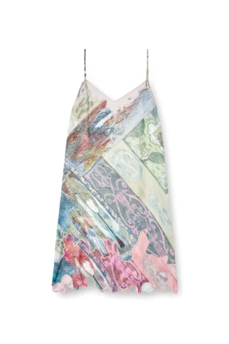 d-aria Rochie slip din viscoză cu imprimeu heraldic