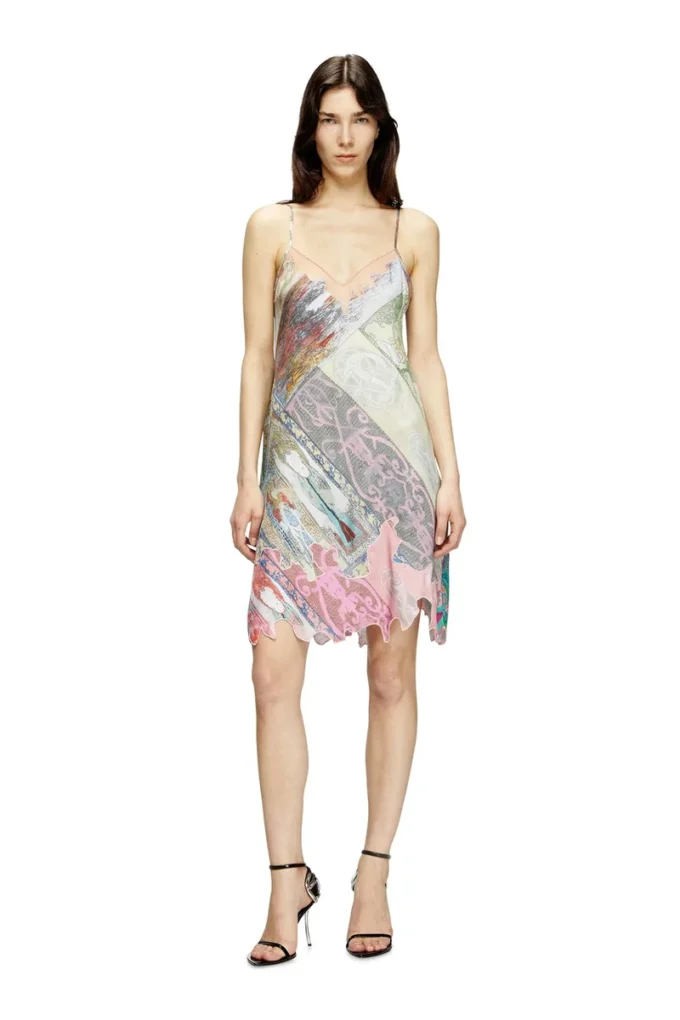 d-aria Rochie slip din viscoză cu imprimeu heraldic d-aria Rochie slip din viscoză cu imprimeu heraldic