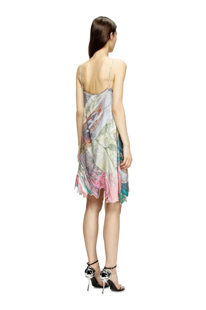d-aria Rochie slip din viscoză cu imprimeu heraldic d-aria Rochie slip din viscoză cu imprimeu heraldic