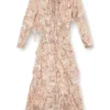 d-azzling-r1 Rochie maxi cu volane din șifon camuflat d-azzling-r1 Rochie maxi cu volane din șifon camuflat