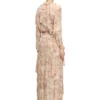 d-azzling-r1 Rochie maxi cu volane din șifon camuflat d-azzling-r1 Rochie maxi cu volane din șifon camuflat