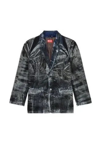 d-bla-dev-fse Blazer din denim devoré cu dungi