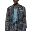 d-bla-dev-fse Blazer din denim devoré cu dungi d-bla-dev-fse Blazer din denim devoré cu dungi